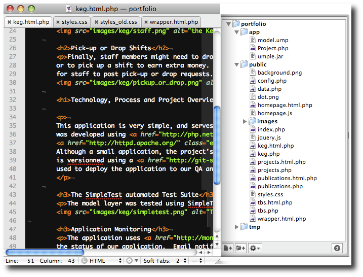 the Keg Schedules Staff project structure